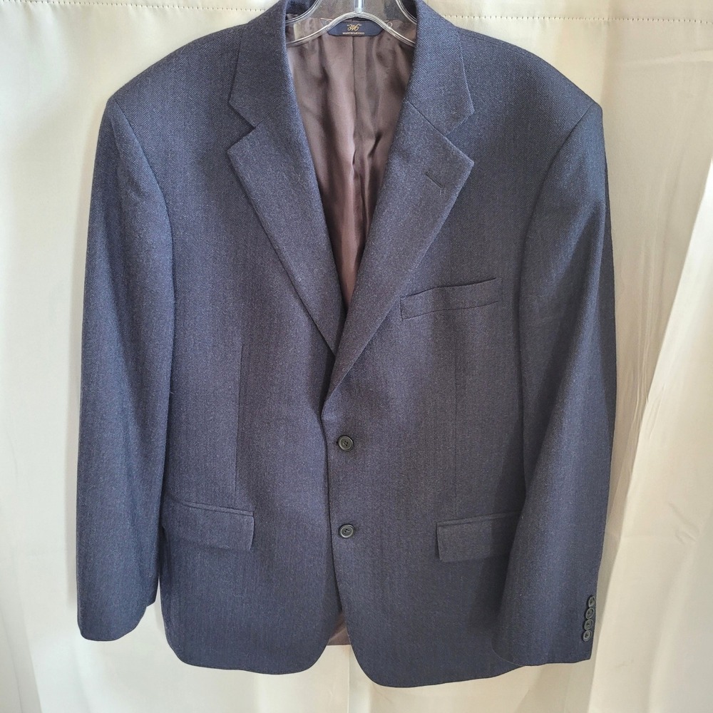 Brooks Brothers 346 Men Sport Coat 42L 100% Wool Herringbone Dark Academia 21828